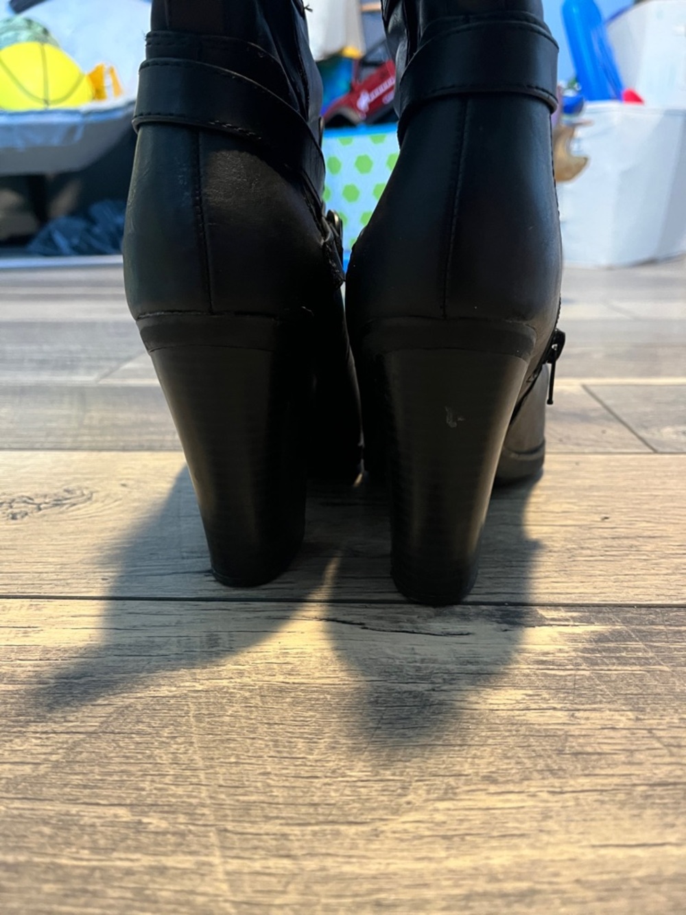 Style & Co. Black Mid-Calf Heeled Buckle Boots - Picture 6 of 6